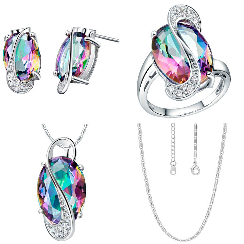 Wholesale Colorful Teal Set Metal Rings