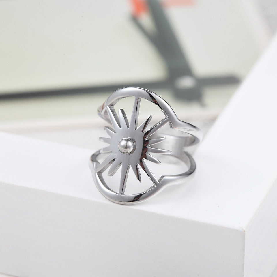 Venta al por mayor Sun Evil Force Anillo De Acero De Titanio