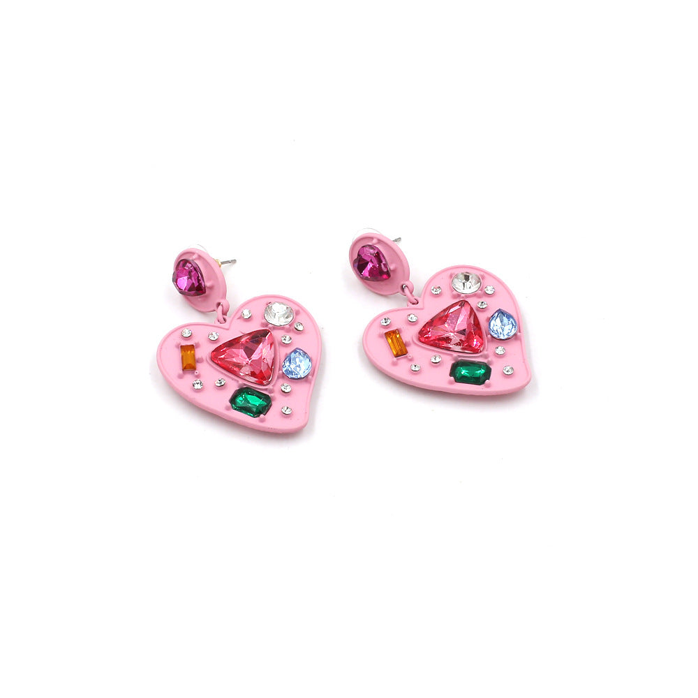 Aleación De Pendientes De Diamantes De Amor al por mayor