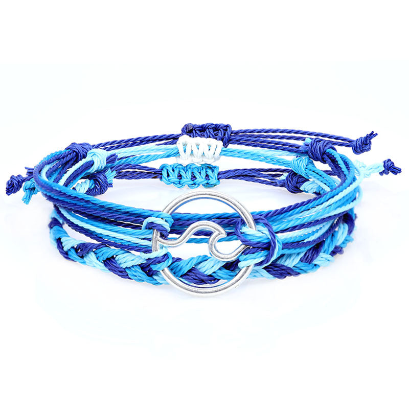 Wholesale Bohomian Wax Thread Braided Surf Bracelet Set