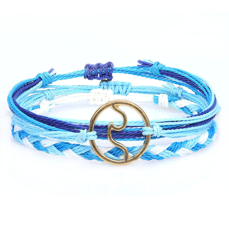 Wholesale Bohomian Wax Thread Braided Surf Bracelet Set