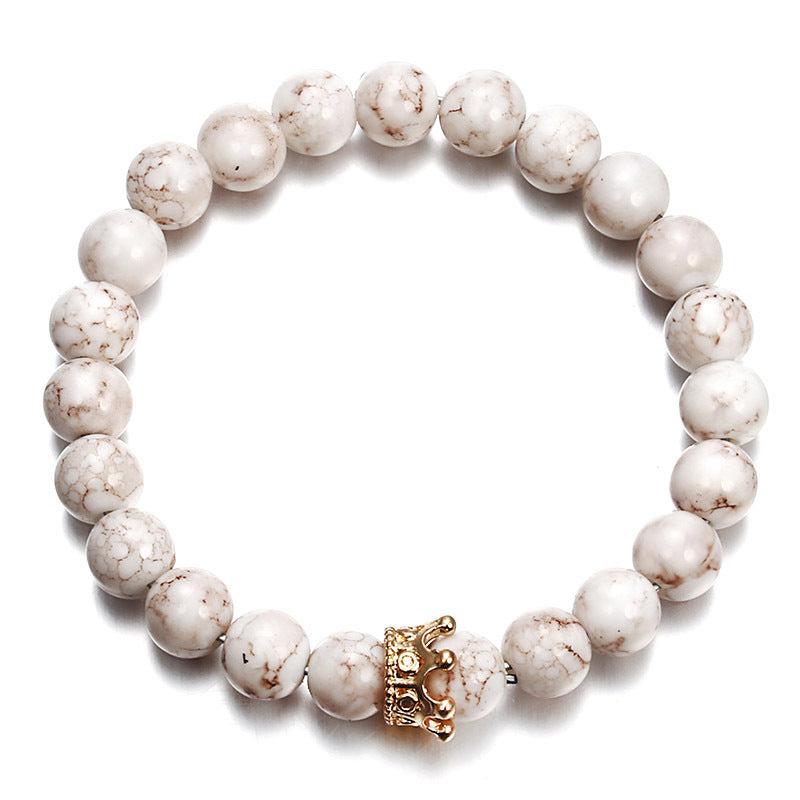 Pulsera De Cuentas De Piedra De Lava De Corona De Circón Al Por Mayor