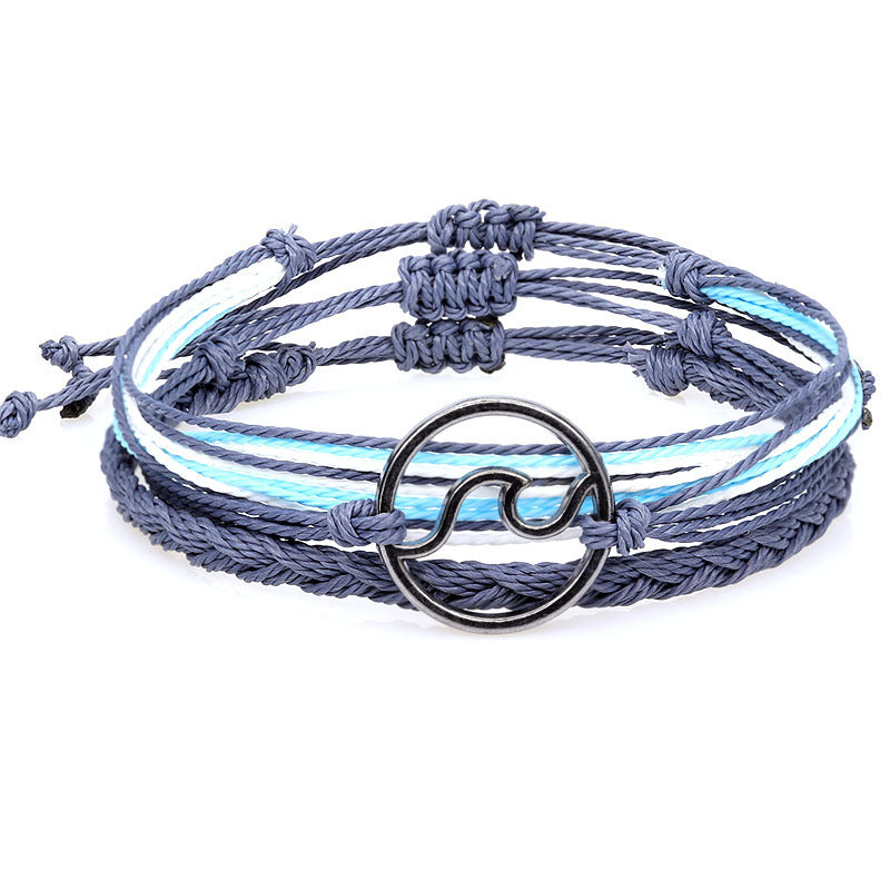 Wholesale Bohomian Wax Thread Braided Surf Bracelet Set
