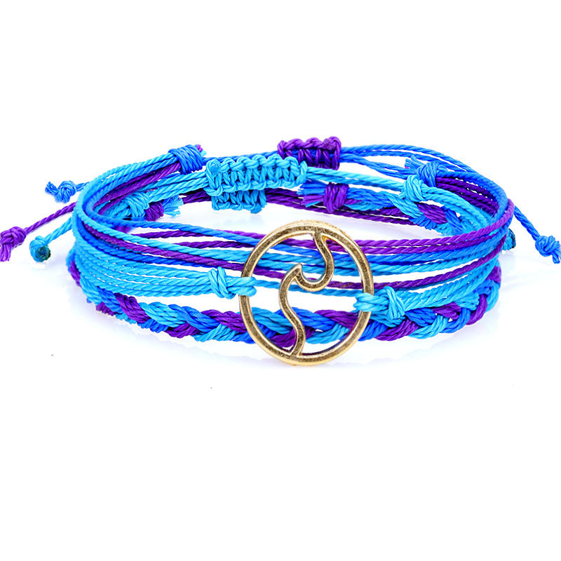 Wholesale Bohomian Wax Thread Braided Surf Bracelet Set