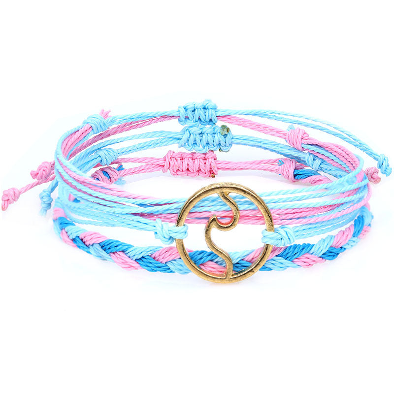 Wholesale Bohomian Wax Thread Braided Surf Bracelet Set