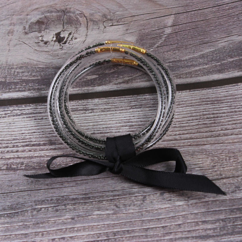 Wholesale Christmas Ribbon Silicone Beads Bracelet