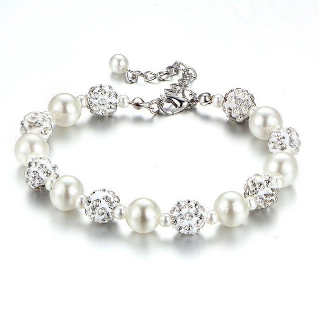 Wholesale Vintage White Pearl Alloy Bracelet