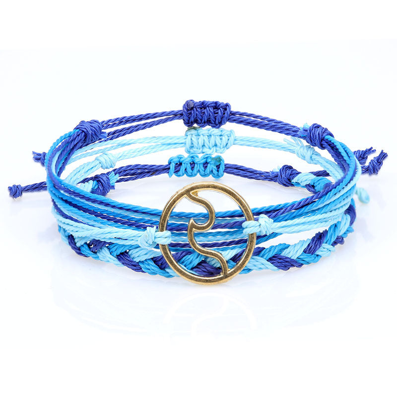 Wholesale Bohomian Wax Thread Braided Surf Bracelet Set