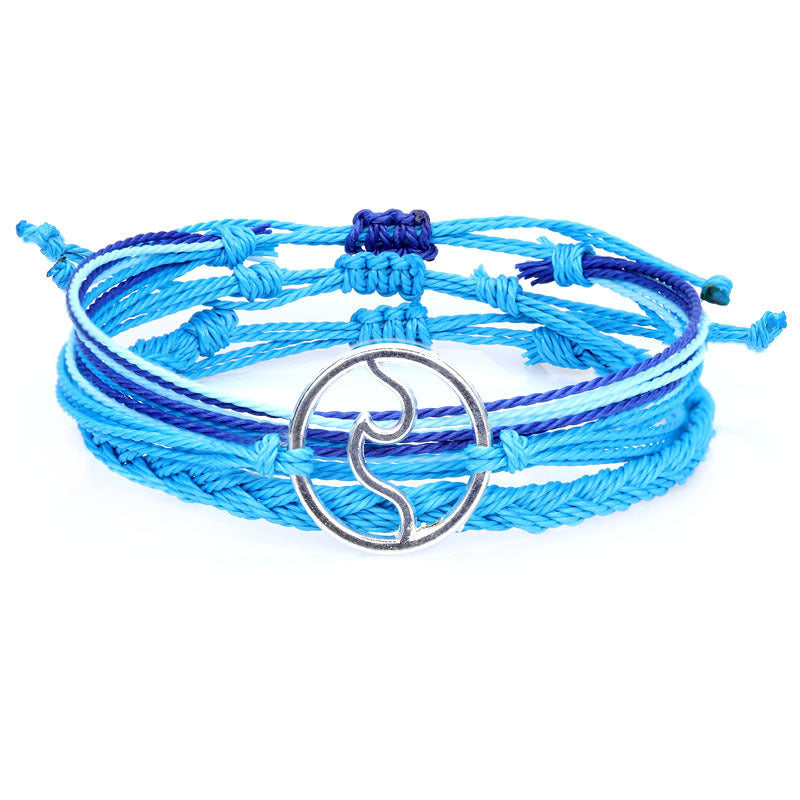 Wholesale Bohomian Wax Thread Braided Surf Bracelet Set