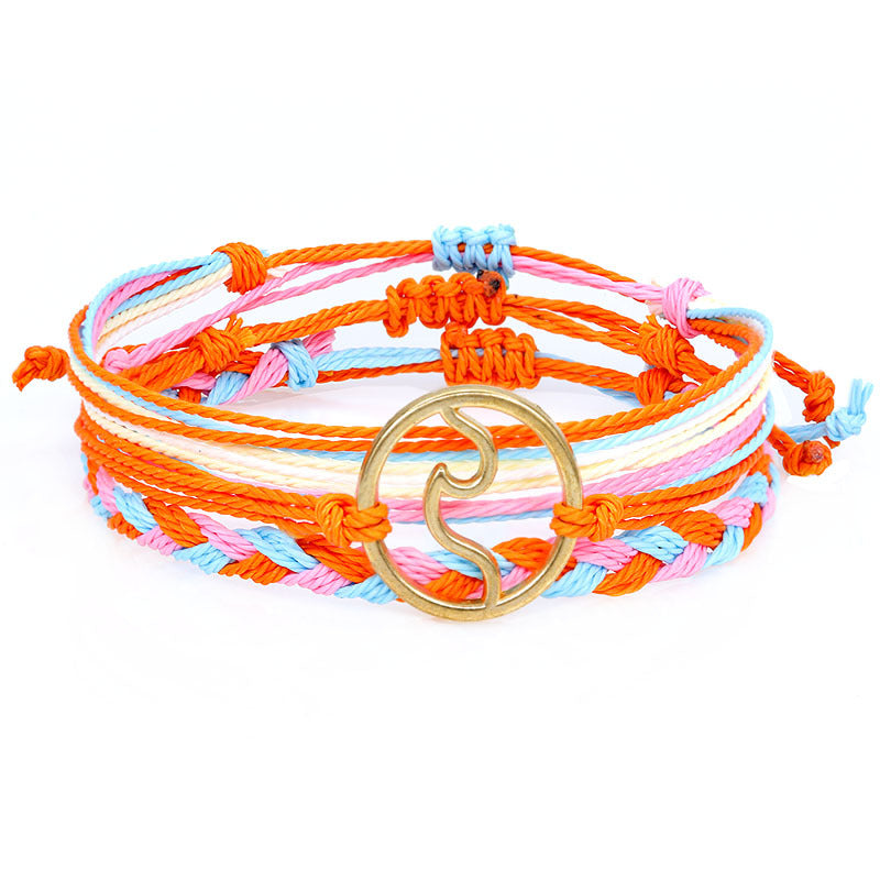 Wholesale Bohomian Wax Thread Braided Surf Bracelet Set