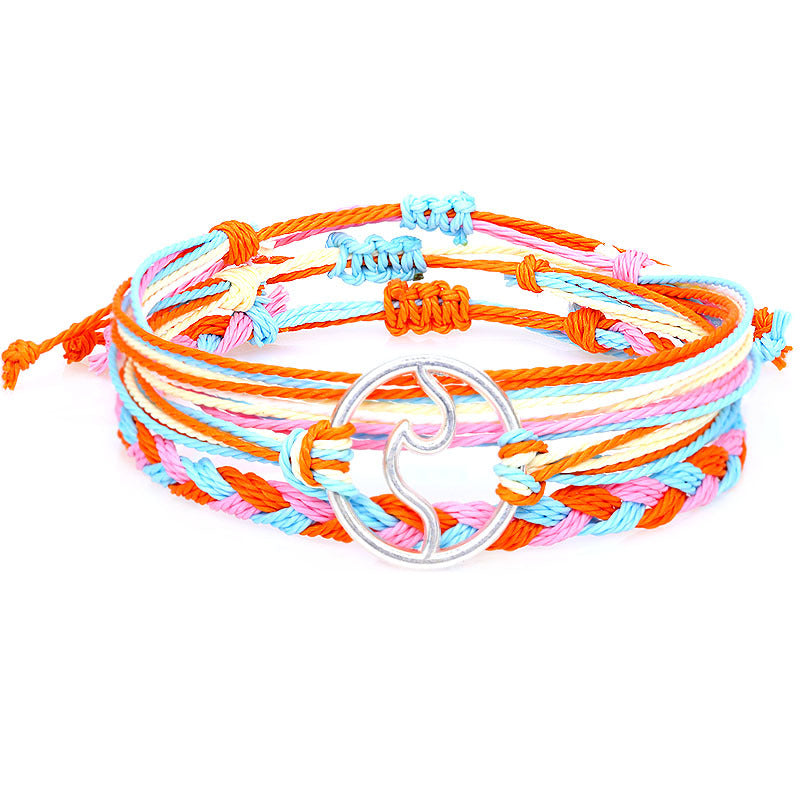 Wholesale Bohomian Wax Thread Braided Surf Bracelet Set