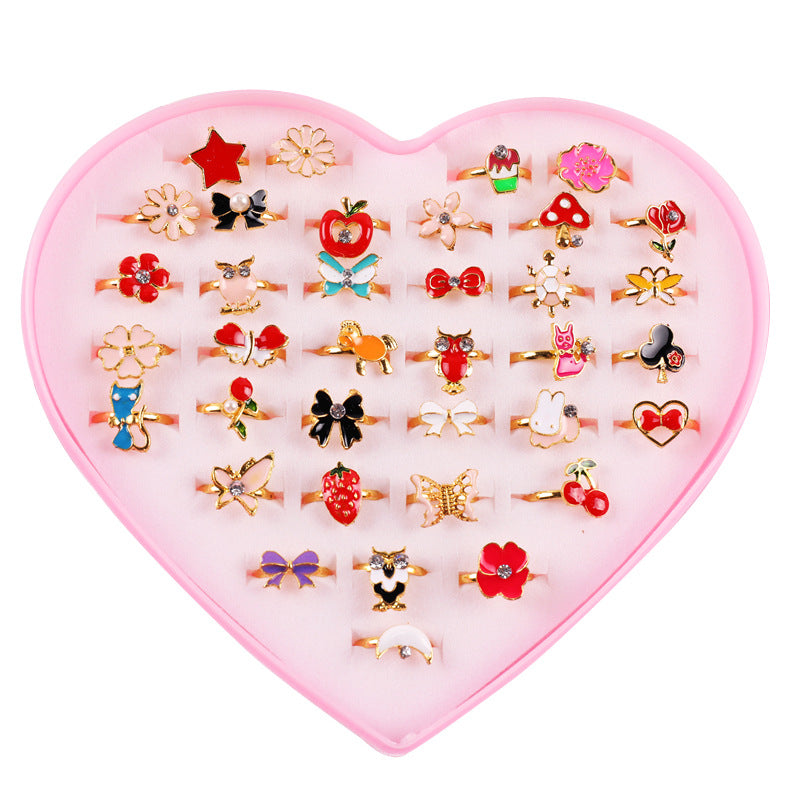 Wholesale Heart Alloy Kids Rings Set