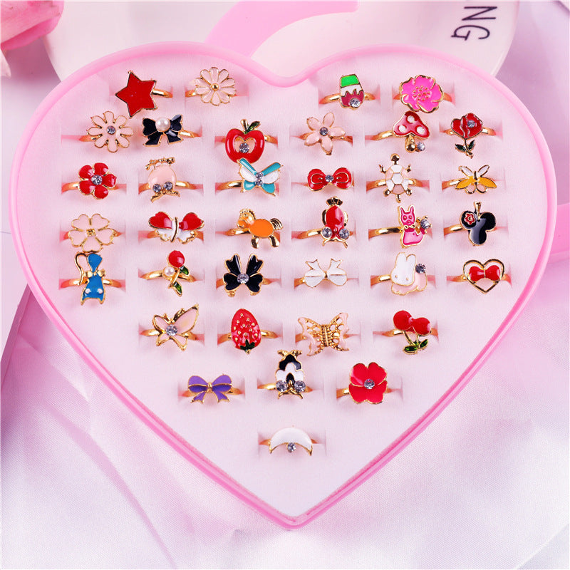 Wholesale Heart Alloy Kids Rings Set