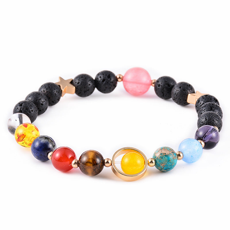 Venta al por mayor Ocho Planetas del Sistema Solar Pulsera de Piedra Natural