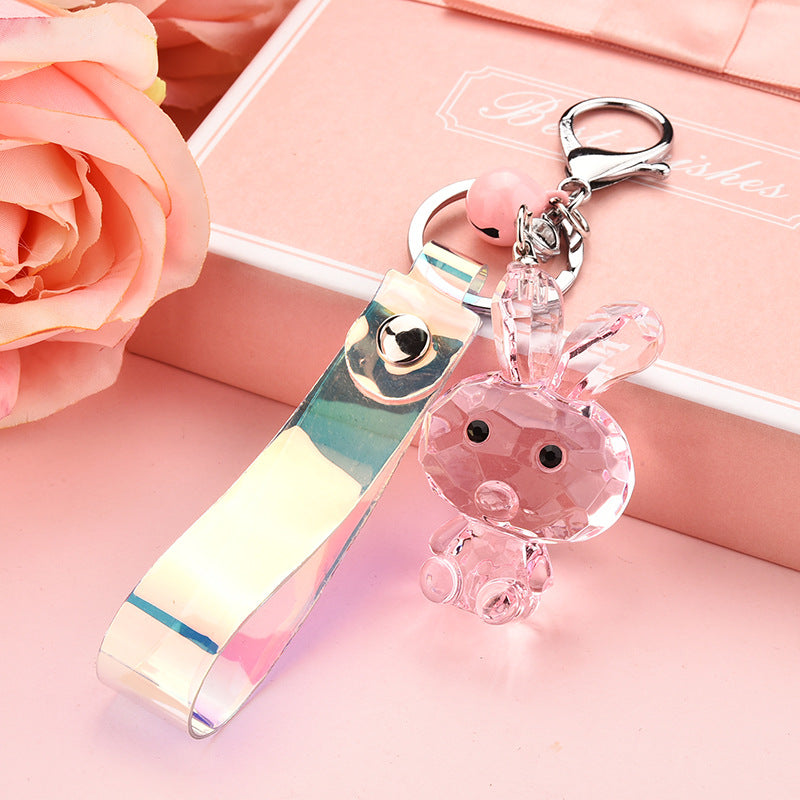 Wholesale Transparent Faceted Rabbit Acrylic Keychain