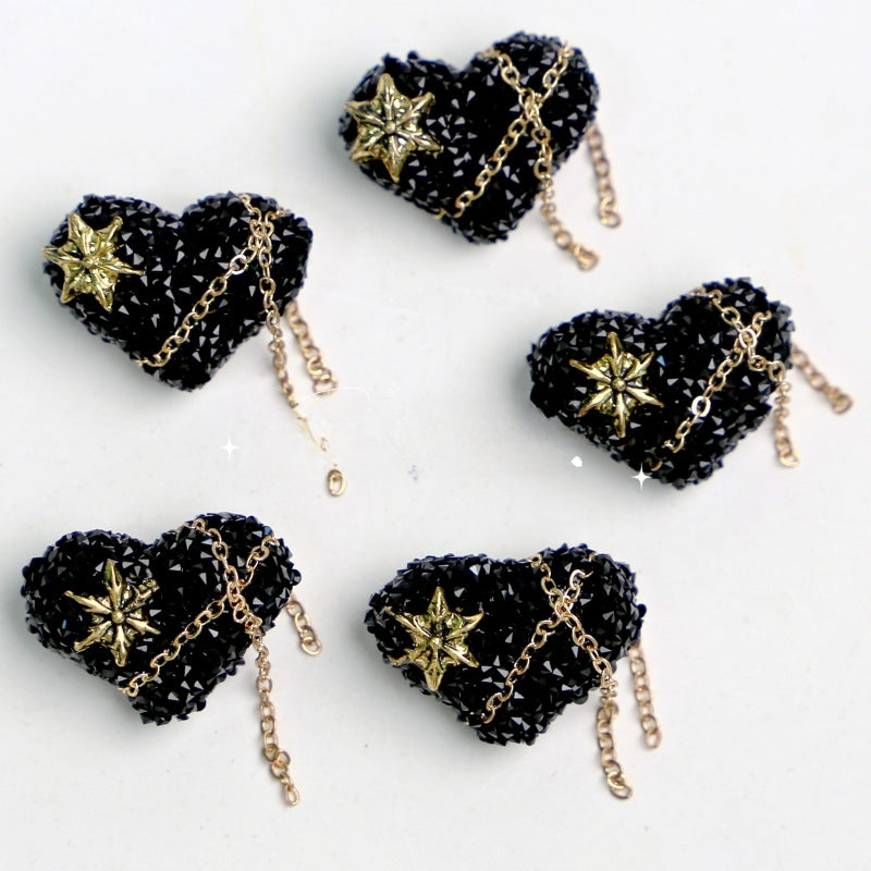 Wholesale Acrylic Love Black Water Diamond Slippery Metal Chain Beads