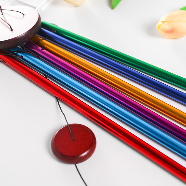 Wholesale Pine Six-color Aluminum Tube Wind Chime Hanging Decoration