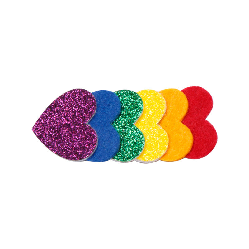Wholesale Sequin Heart Fabric Hair Clips