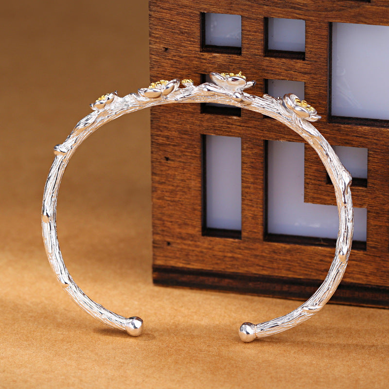 Pulseras de cerezo de cerezo de plancha plateado de cobre al por mayor de cobre.