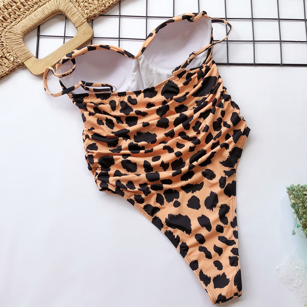 Wholesale Leopard One-piece Polyester Swimwear