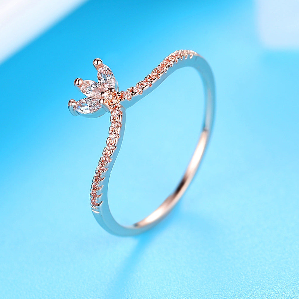 Wholesale Crown Micropaved Zircon Copper Rings