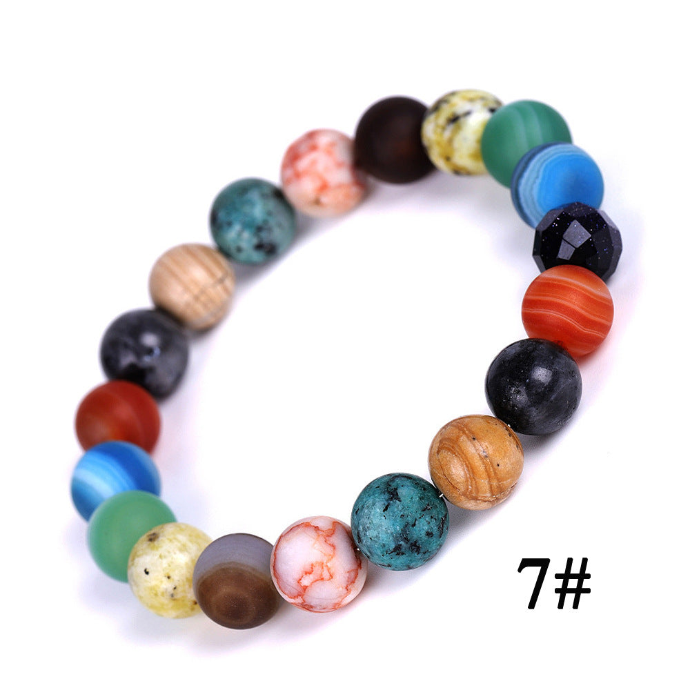 Wholesale Eight Planets Natural Stone Beads Bracelet