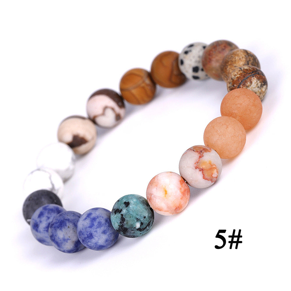 Wholesale Eight Planets Natural Stone Beads Bracelet