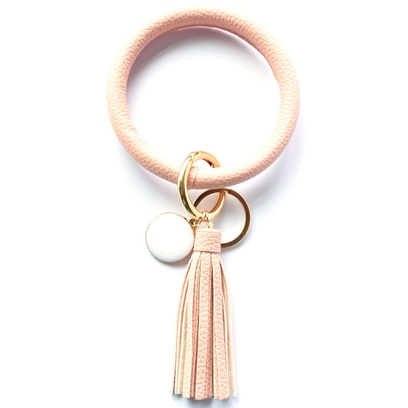 Wholesale PU Tassel Pendant Bracelet Key Chain