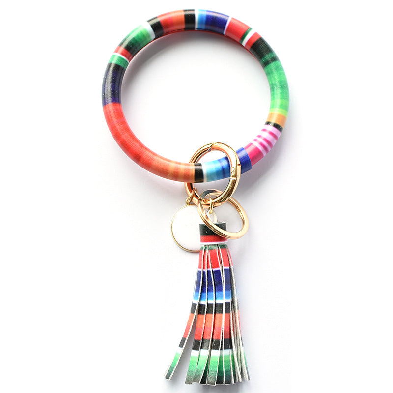 Wholesale PU Tassel Pendant Bracelet Key Chain