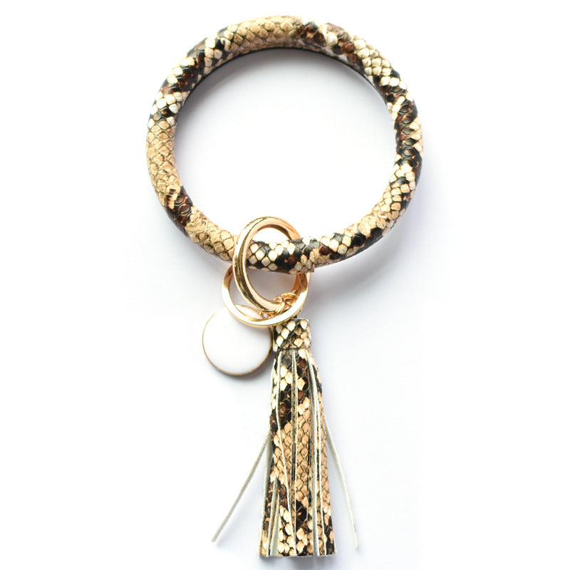 Wholesale PU Tassel Pendant Bracelet Key Chain