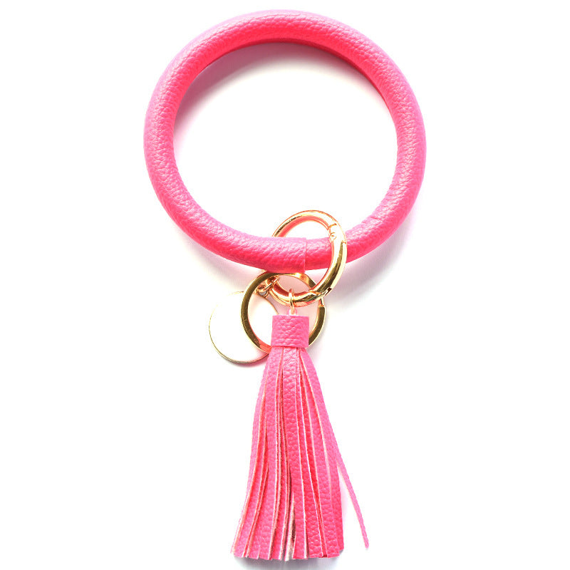 Wholesale PU Tassel Pendant Bracelet Key Chain