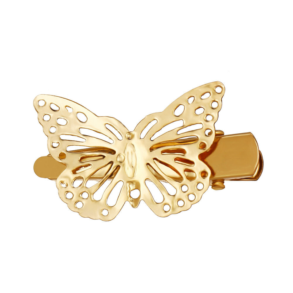 Wholesale Vintage Hollow Gold Butterfly Alloy Hair Clips