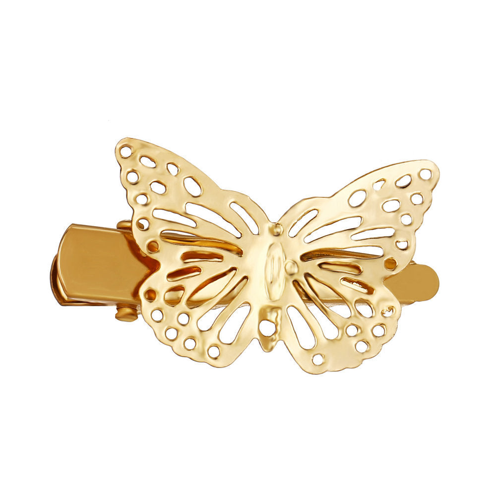 Wholesale Vintage Hollow Gold Butterfly Alloy Hair Clips