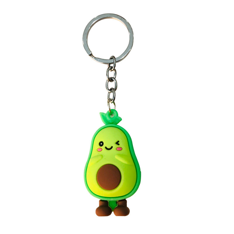 Wholesale 10PCS PVC Cartoon Stereo Kiwi Keychain
