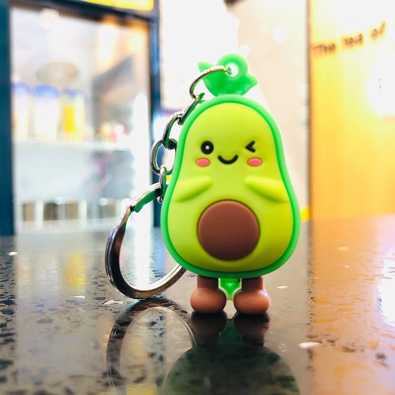 Wholesale 10PCS PVC Cartoon Stereo Kiwi Keychain