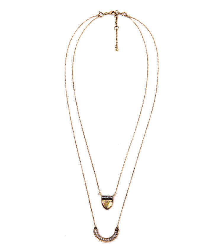 Venta al por mayor de aleación de múltiples capas estrella luna collar