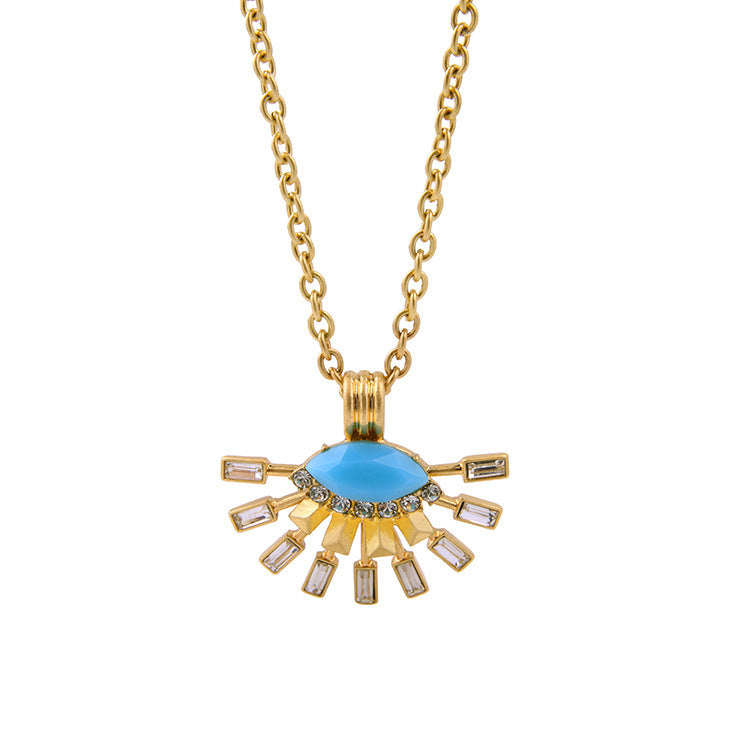 Venta al por mayor de aleación de múltiples capas estrella luna collar