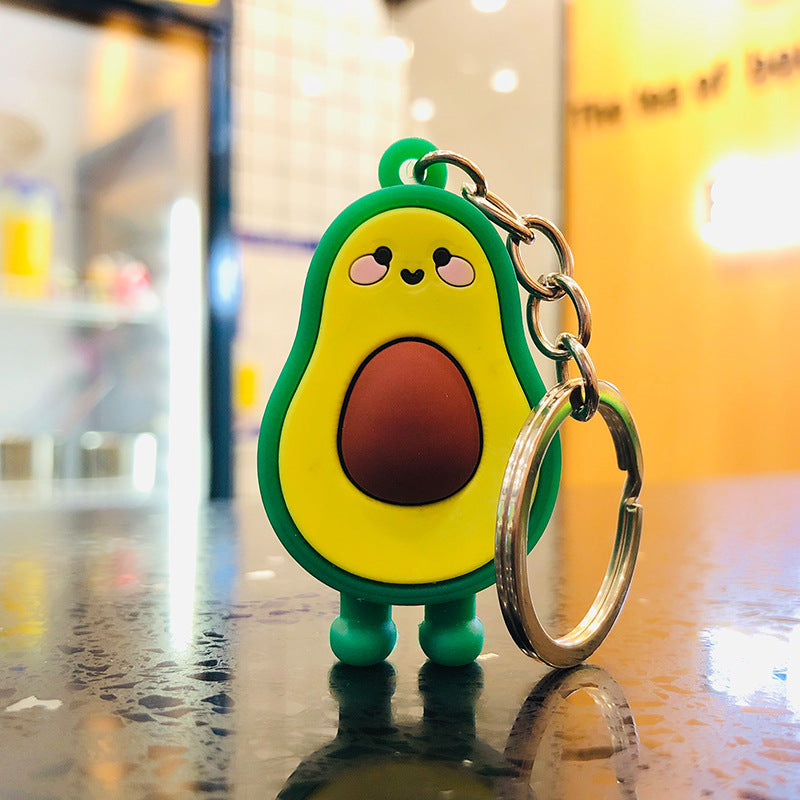 Wholesale 10PCS PVC Cartoon Stereo Kiwi Keychain