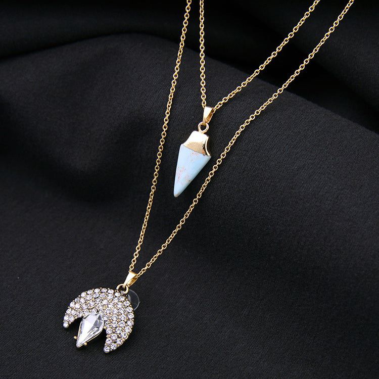 Wholesale Alloy Crystal Flower Necklace