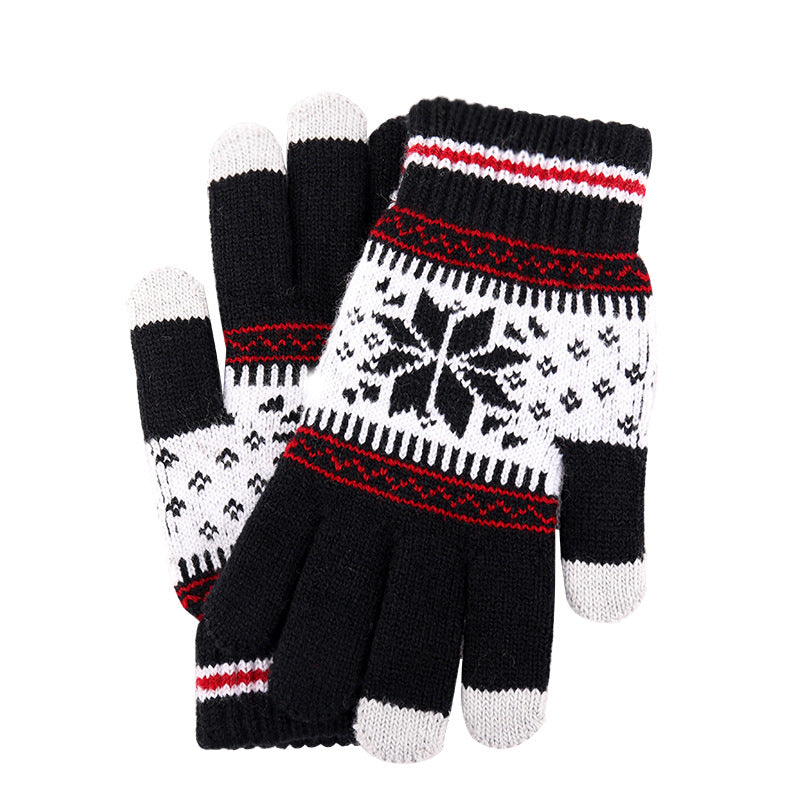 Wholesale New Knitted Wool Snowflake Touchscreen Gloves