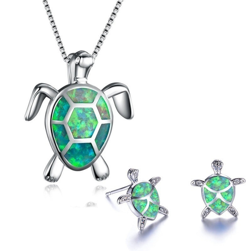 Wholesale Turtle Alloy Necklaces Stud Earrings Jewelry Set