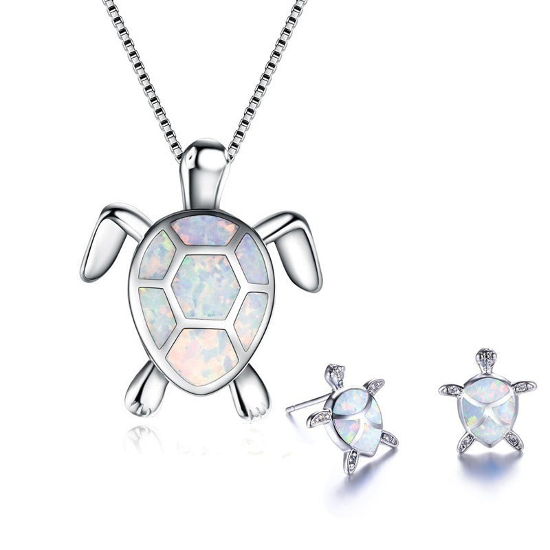 Wholesale Turtle Alloy Necklaces Stud Earrings Jewelry Set