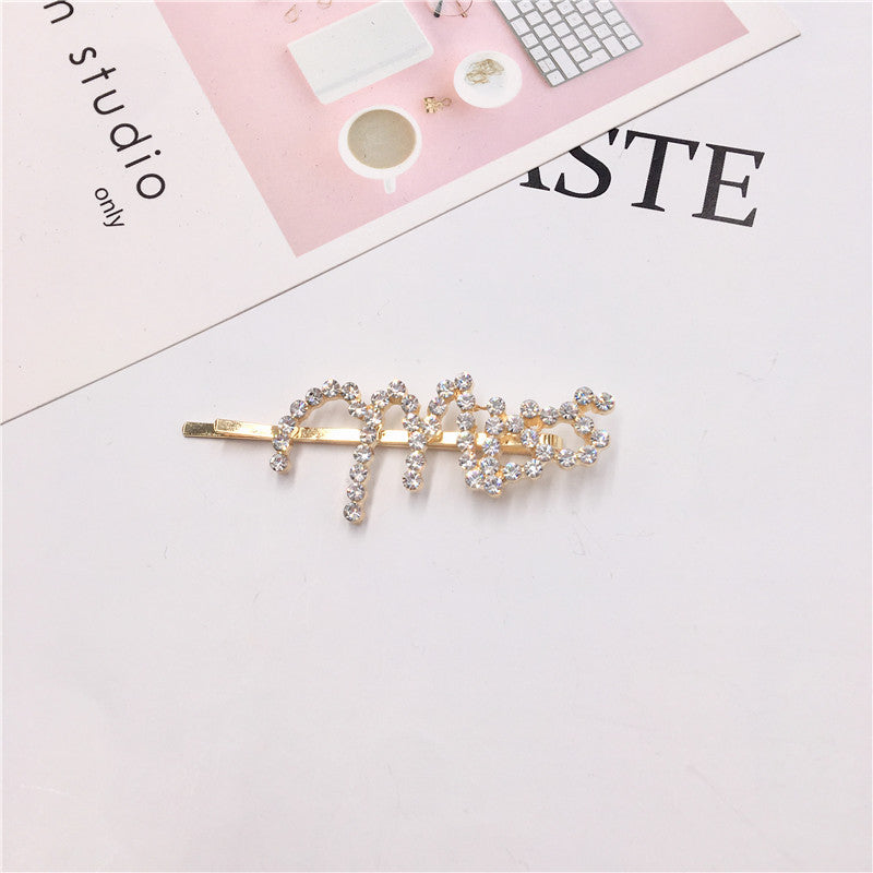 Wholesale Letter Alloy Hair Clips 12CPS