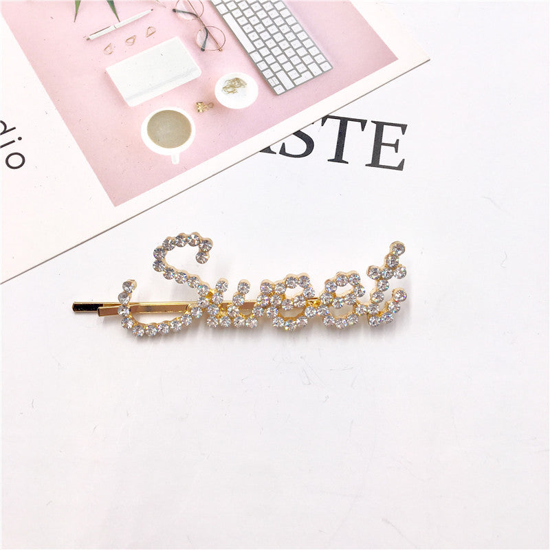 Wholesale Letter Alloy Hair Clips 12CPS