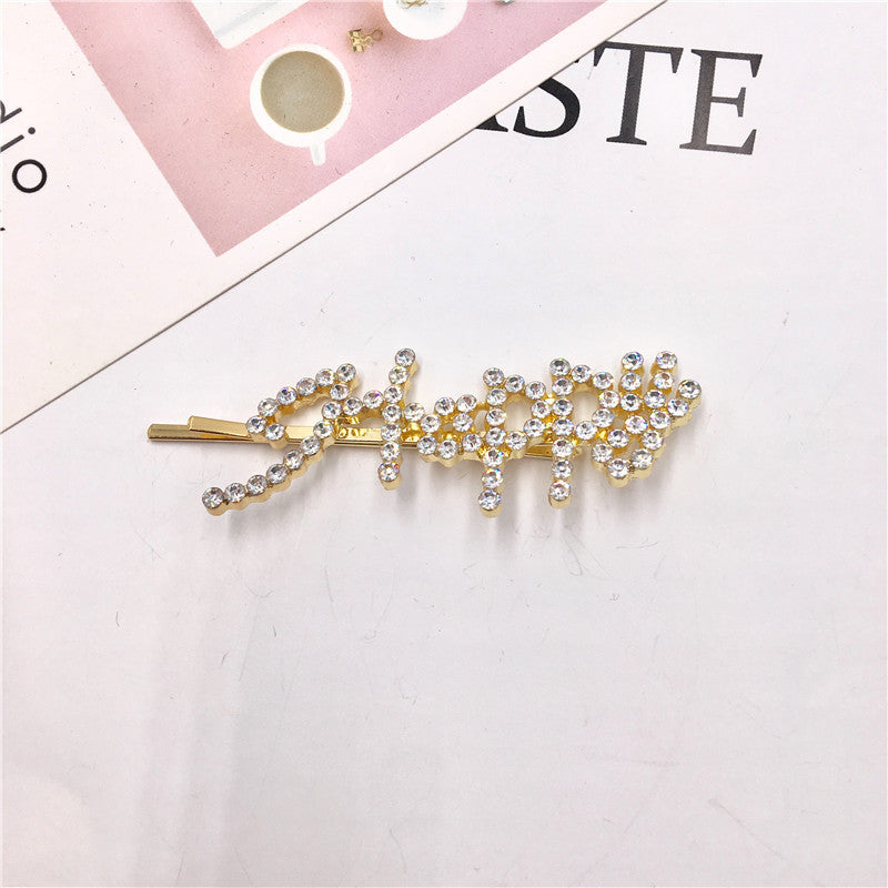 Wholesale Letter Alloy Hair Clips 12CPS