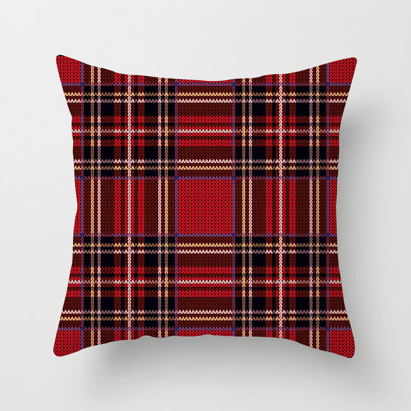 Wholesale Scottish Red Plaid Throw Pillow Cover Home Sofa Pillow Cushion Cover