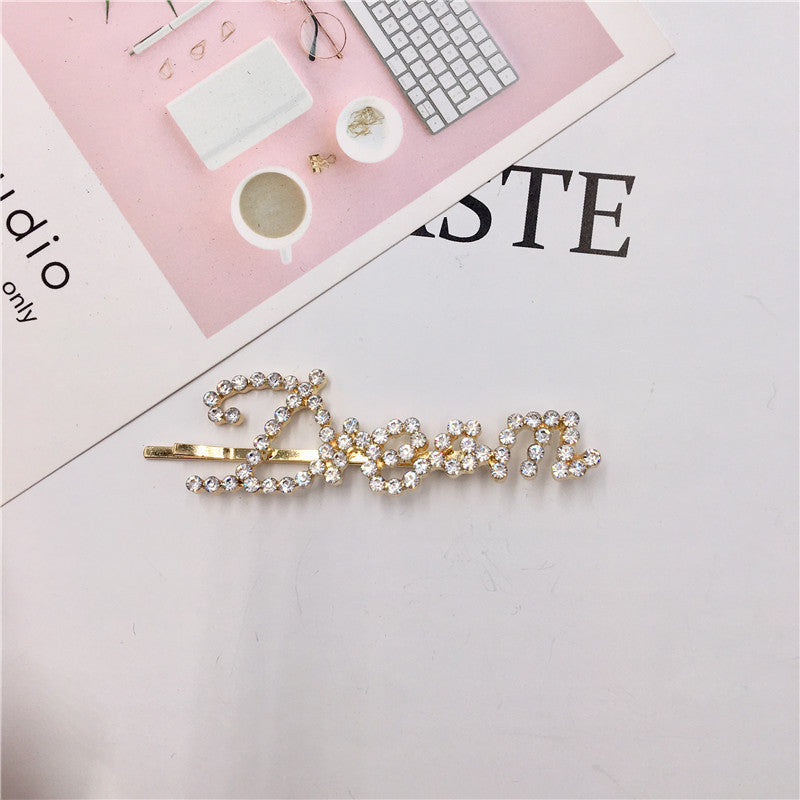Wholesale Letter Alloy Hair Clips 12CPS