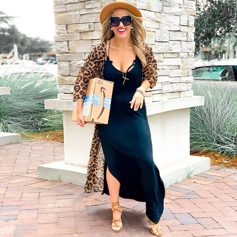 Wholesale Leopard Dot Chiffon Polyester Swimwear