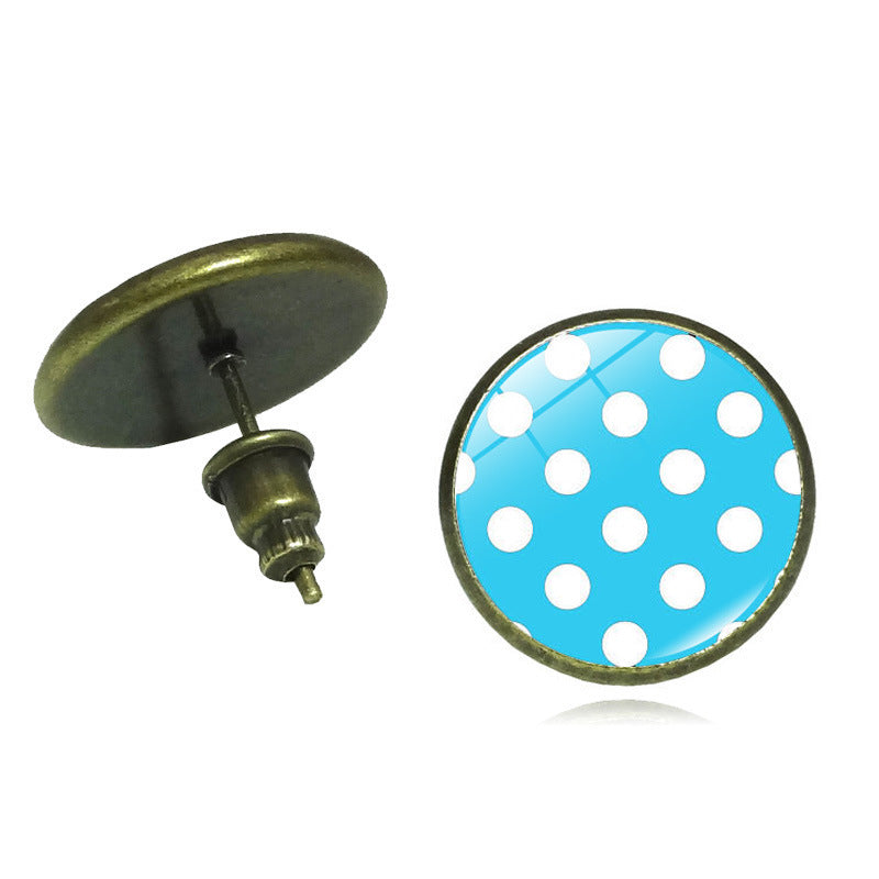 Wholesale Round Wave Point Alloy Earrings