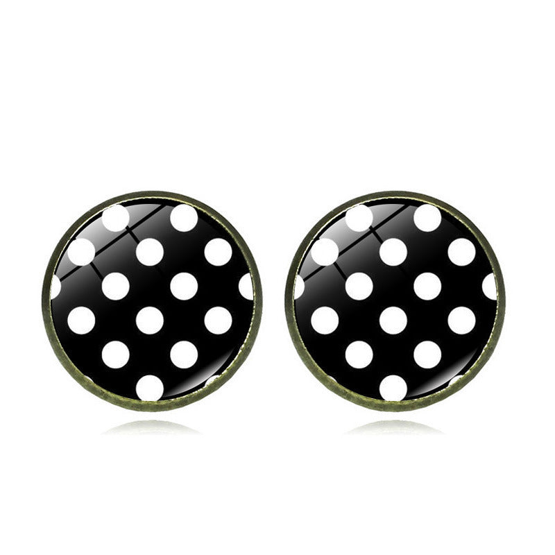 Wholesale Round Wave Point Alloy Earrings